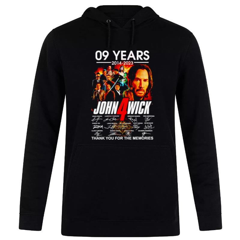 09 Years Of John Wick 2014 2023 Thank You For The Memories Signatures Hoodie