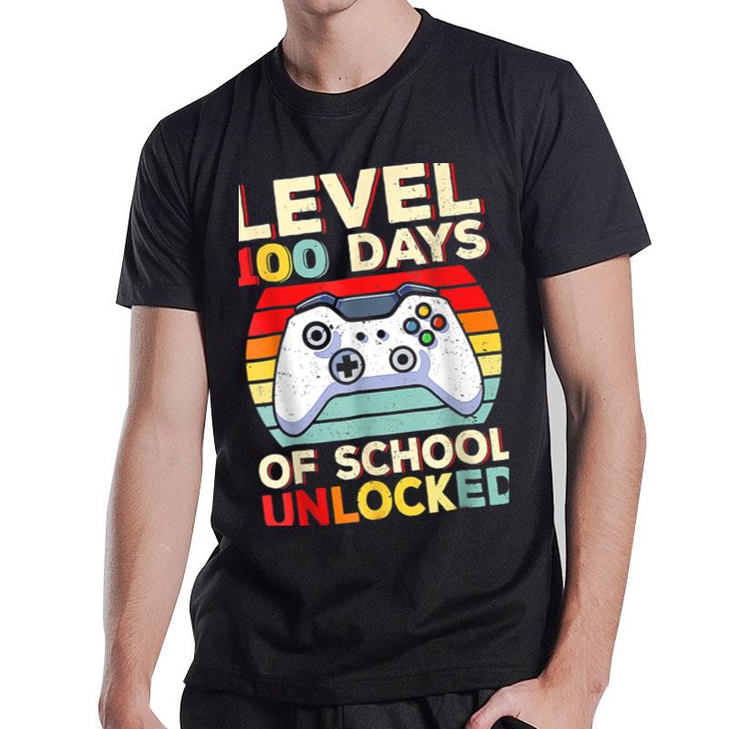 100 Day Of School Funny Gamer Video Games Boys 100Th Day T-Shirt