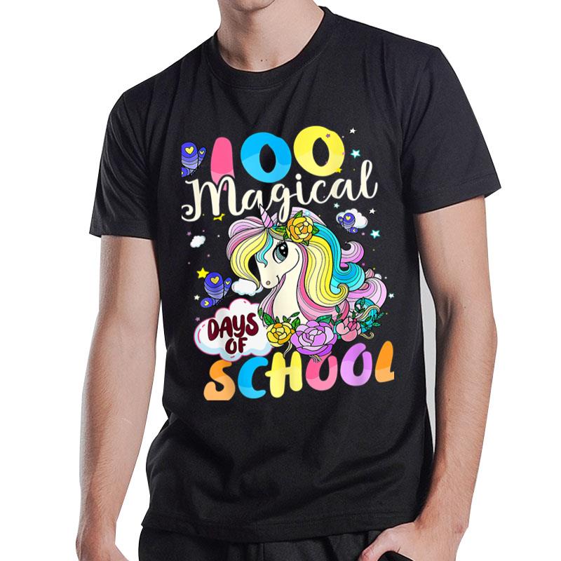 100 Days Of Magical Learning 100Th Day Of School Unicorn Kid T-Shirt