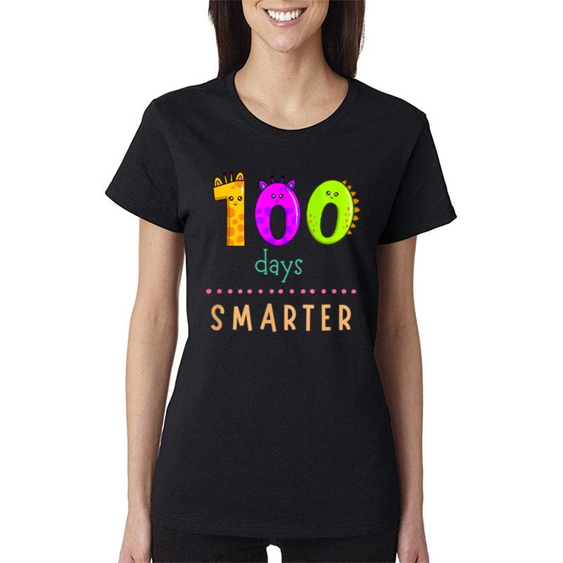 100 Days Of School 100 Days Smarter Teacher Boy Girl Cute Women T-Shirt