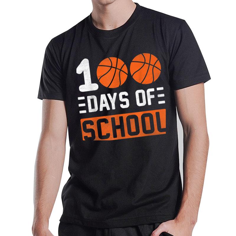 100 Days Of School Basketball 100Th Day Of School Boys Girls T-Shirt