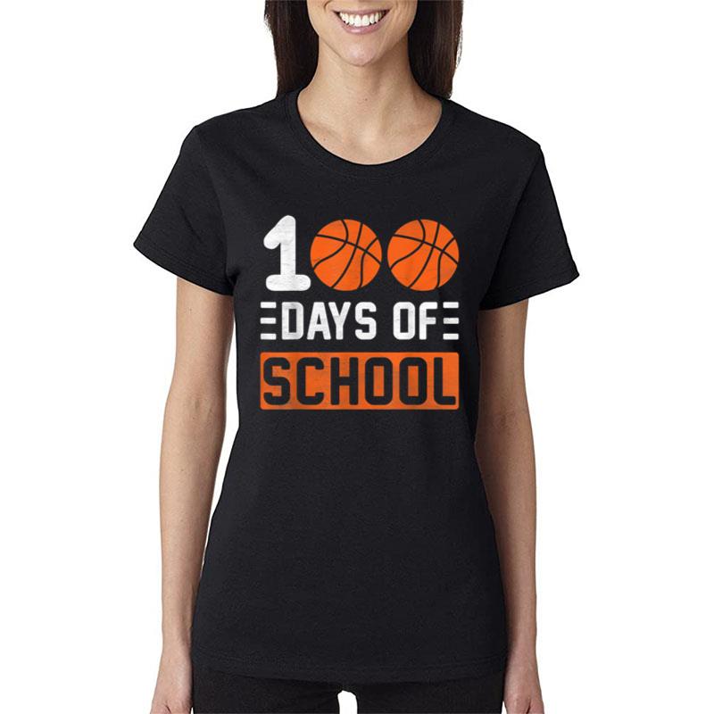 100 Days Of School Basketball 100Th Day Of School Boys Girls Women T-Shirt