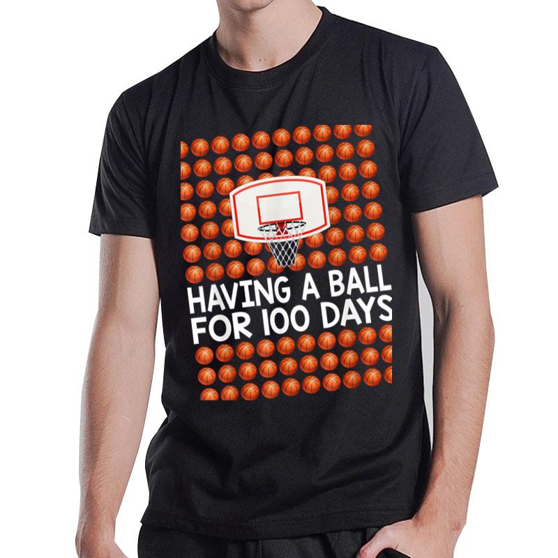 100 Days Of School Basketball For Boys Girls Kids Day Player T-Shirt