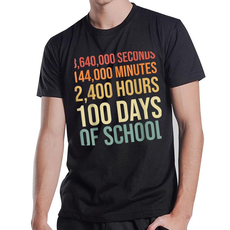 100 Days Of School Teacher Outfit 80S Retro Vintage Student T-Shirt