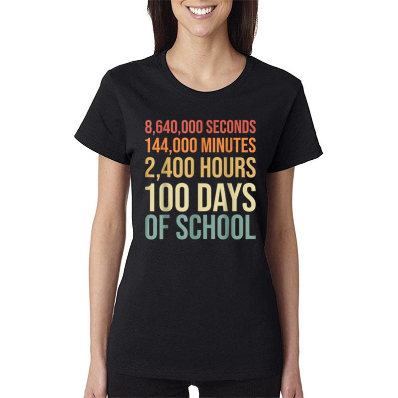 100 Days Of School Teacher Outfit 80S Retro Vintage Student Women T-Shirt