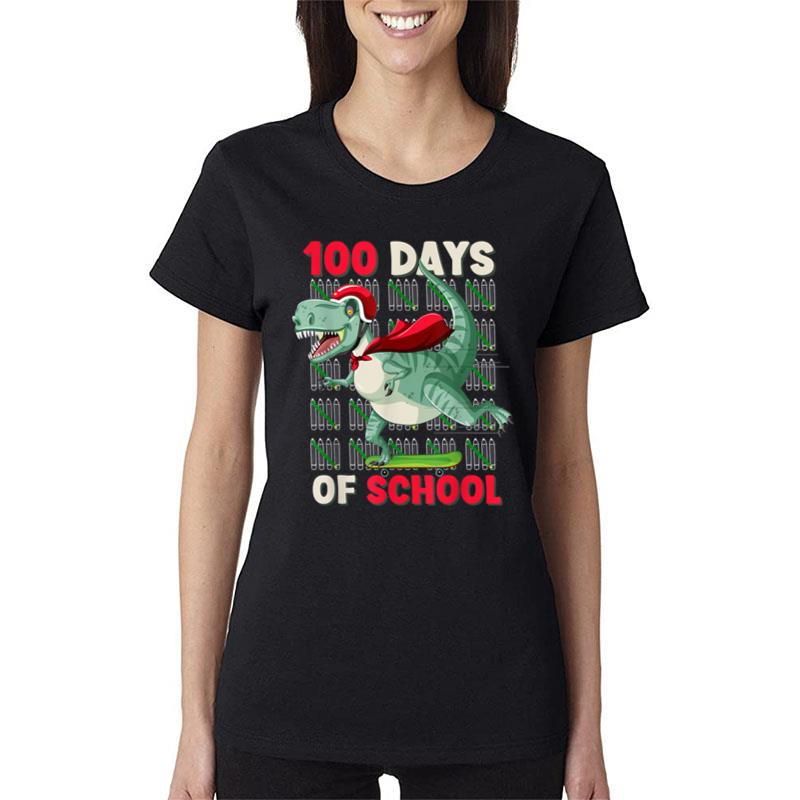 100 Days Of School Trex 100 Days Smarter 100Th Day Of School Women T-Shirt