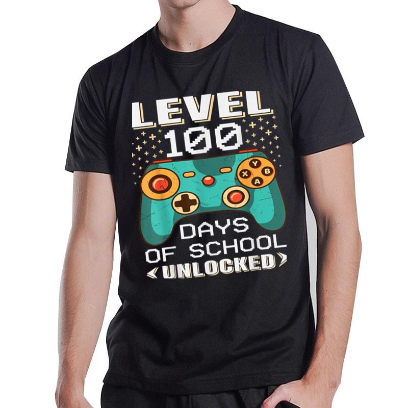 100 Days School Video Gamer 100Th Day Teacher Student Kids T-Shirt