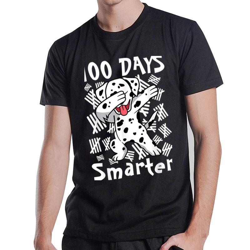 100 Days Smarter Dabbing 100 Days Of School Dalmatian Kids T-Shirt