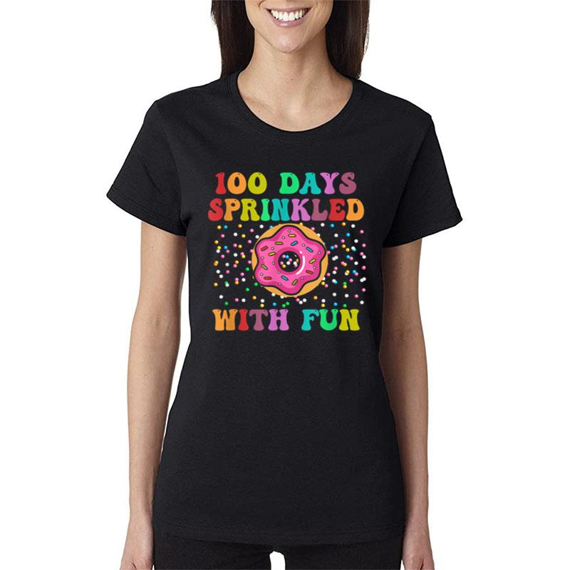 100 Days Sprinkled With Fun 100Th Days Of School Groovy Women T-Shirt