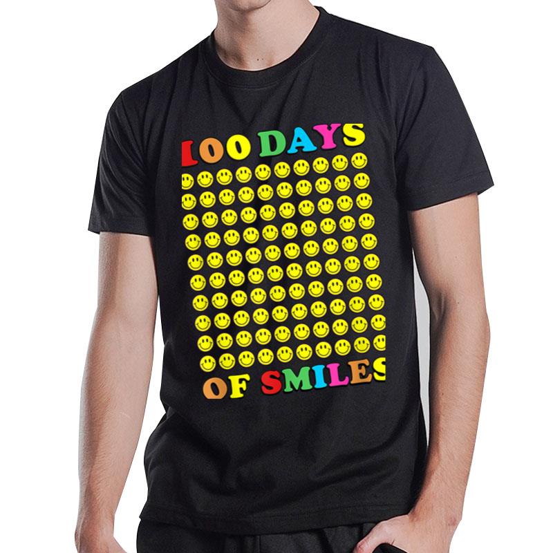 100 Days Of Smiles Teacher Girls Boys 100Th Day Of School T-Shirt