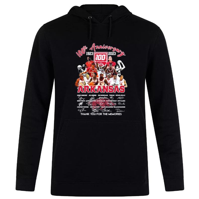 100Th Anniversary 1923 2023 Arkansas Razorbacks Players Thanks You For The Memories Signature Hoodie