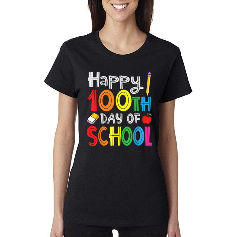 100Th Day Of School Teachers Kids Child Happy 100 Days Ver 2 Women T-Shirt