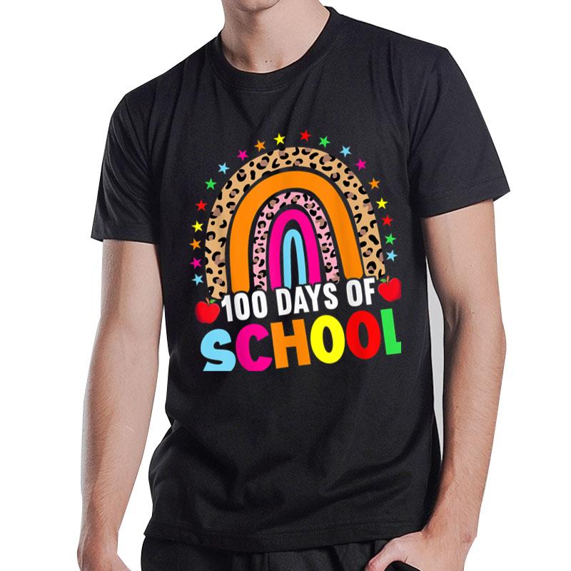 100Th Day Of School Teachers 100 Days Smarter Rainbow T-Shirt