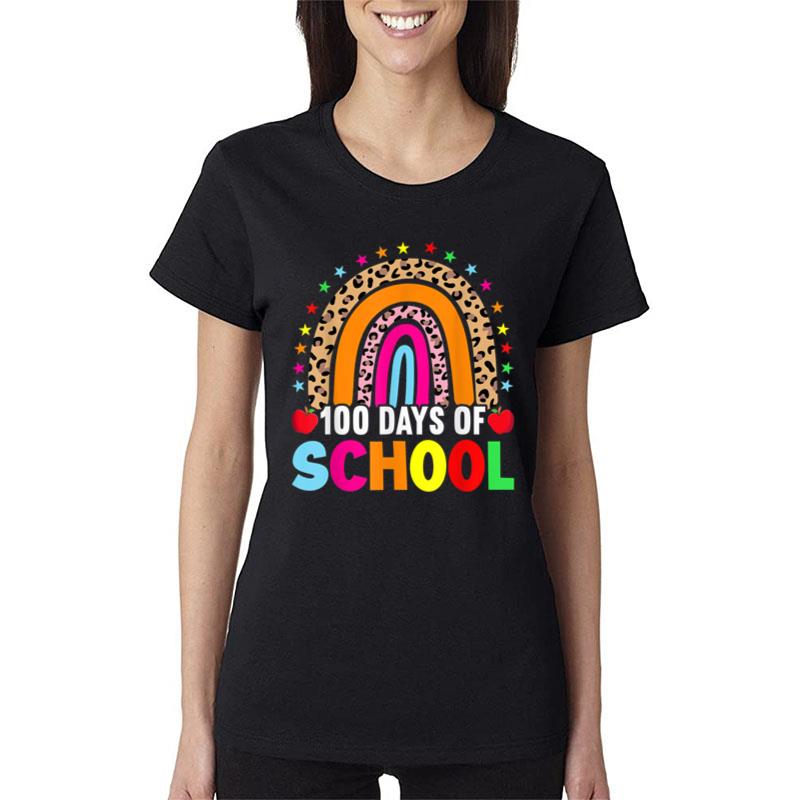 100Th Day Of School Teachers 100 Days Smarter Rainbow Women T-Shirt