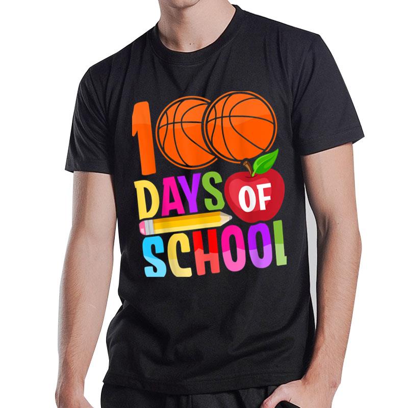 100Th Day Student Boys Girls Basketball 100 Days Of School T-Shirt