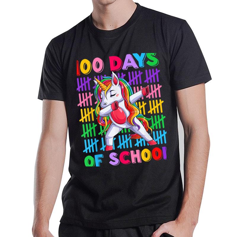 100Th Day Teacher Kids Costume Unicorn 100 Days Of School T-Shirt