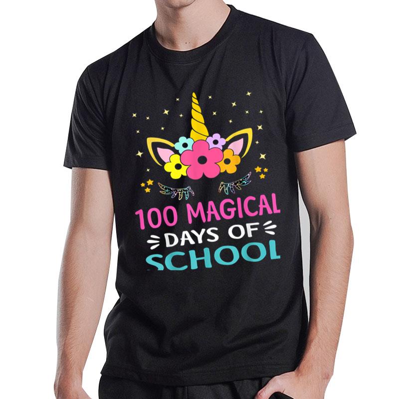 100Th Day Of Kindergarten Shirt For Girls 100 Magical Days T-Shirt