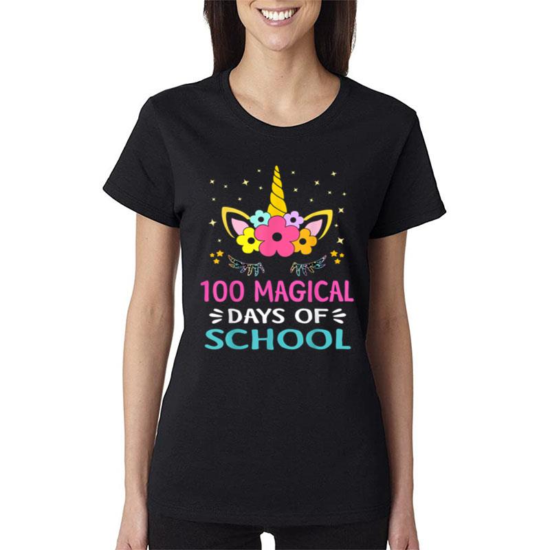 100Th Day Of Kindergarten Shirt For Girls 100 Magical Days Women T-Shirt