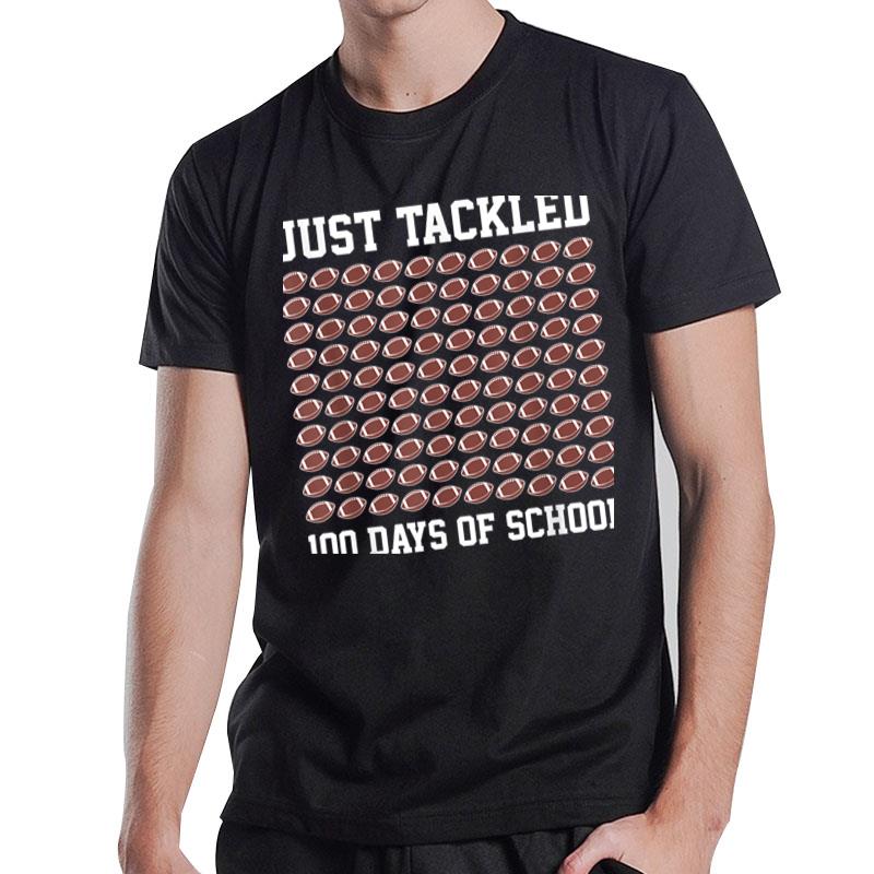 100Th Day Of School Boys Just Tackled 100 Days Kids Football T-Shirt