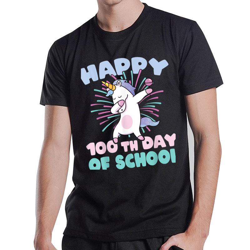 100Th Day Of School Dabbing Unicorn T-Shirt