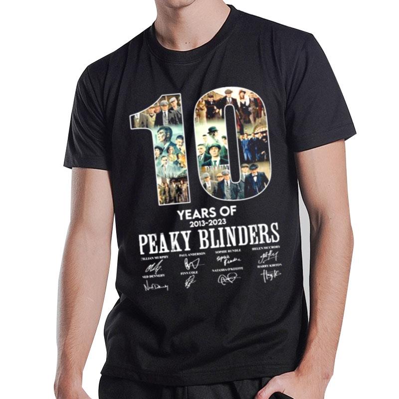 10 Years Of Peaky Blinders 2013 2023 Signatures T-Shirt