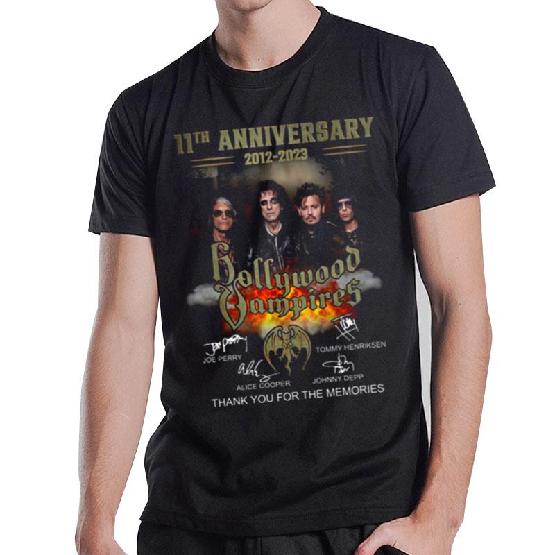 11Th Anniversary 2012 2023 Hollywood Vampires Thank You For The Memories Signatures T-Shirt