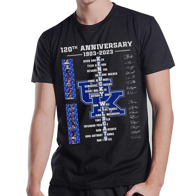 120Th Anniversary 1903 2023 Kentucky Wildcats Team Signatures T-Shirt