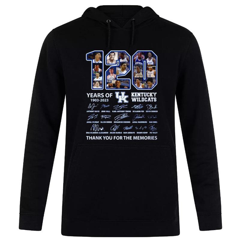 120 Years Of 1903 - 2023 Kentucky Wildcats Thank You For The Memories Signatures Hoodie