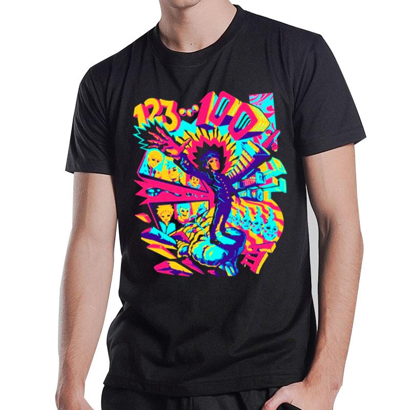 1 2 3 Psychedelic 100 Anime Coloful T-Shirt