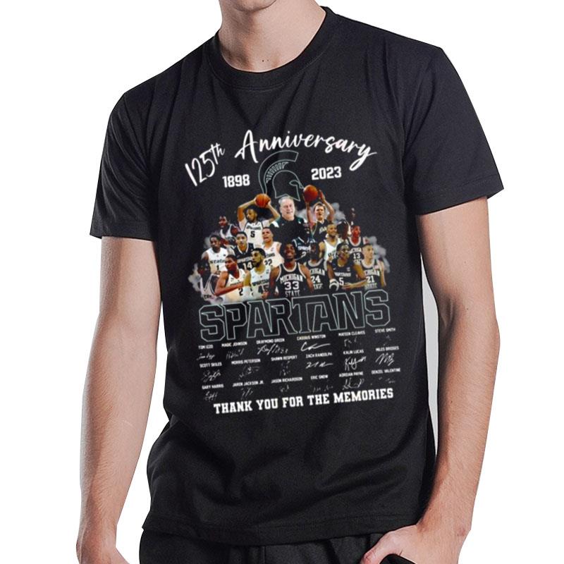 125Th Anniversary 1898 2023 Michigan State Spartans Thank You For The Memories Signatures T-Shirt