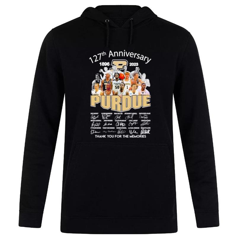 127Th Anniversary 1896 2023 Purdue Boilermakers Thank You For The Memories Signatures Hoodie