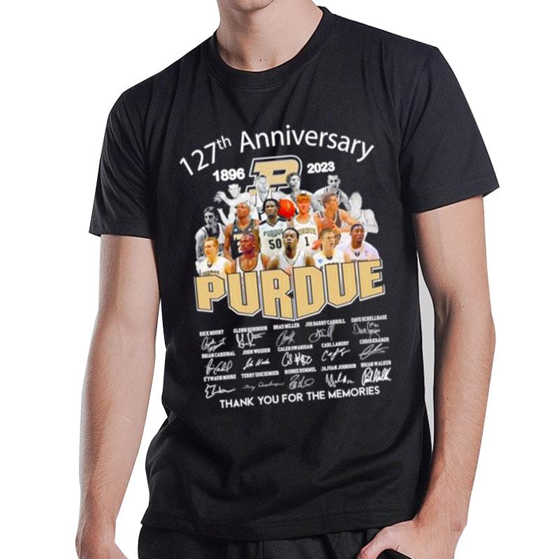 127Th Anniversary 1896 2023 Purdue Boilermakers Thank You For The Memories Signatures T-Shirt