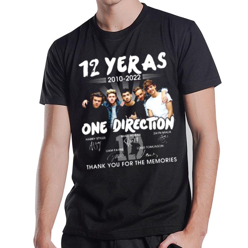 12 Years Of One Direction Signature Thank You For The Memories T-Shirt