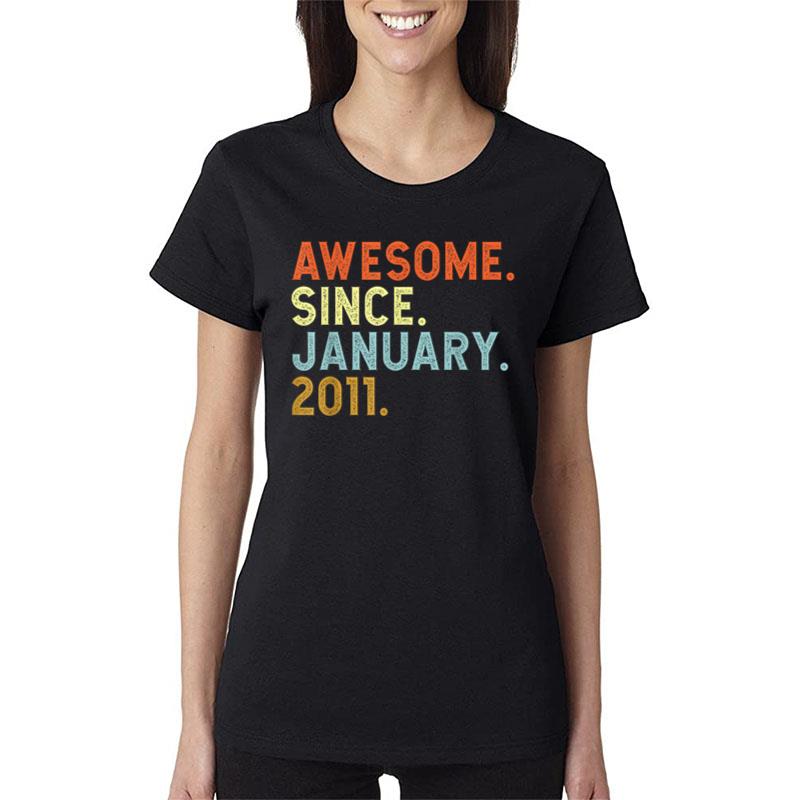 12 Years Old Awesome Since January 2011 12Th 12 Birthday Women T-Shirt