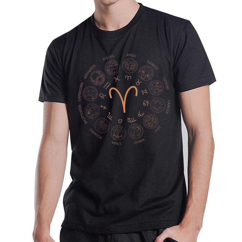 12 Zodiac Signs Aries Zodiac Design T-Shirt