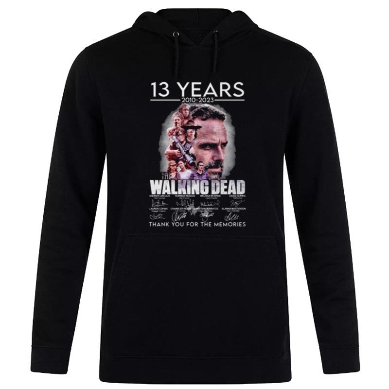 13 Years 2010 2023 The Walking Dead Thank You For The Memories Signatures Hoodie