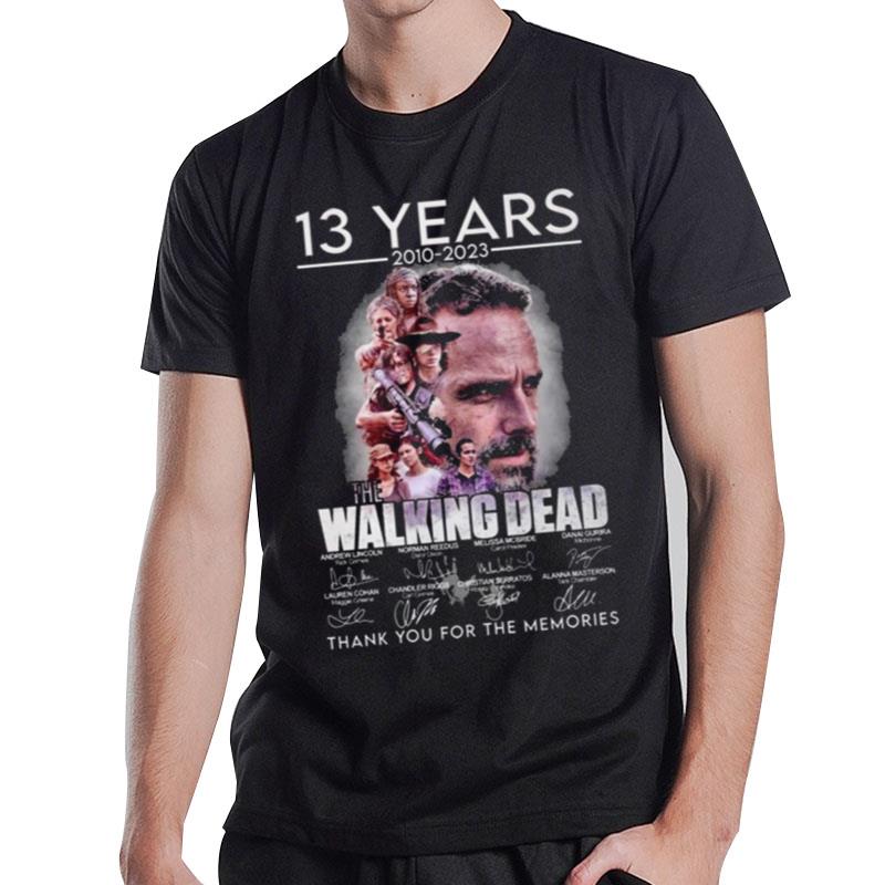 13 Years 2010 2023 The Walking Dead Thank You For The Memories Signatures T-Shirt