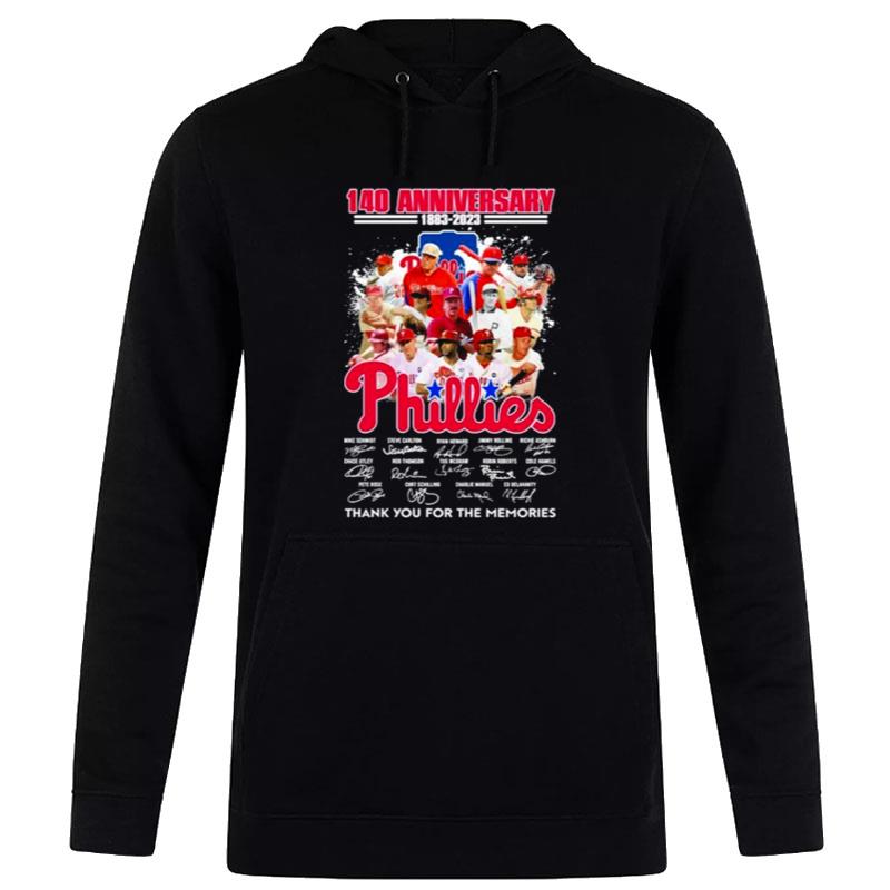 140Th Anniversary 19983 2023 Philadelphia Phillies Team Signatures Thank You For The Memories Signatures Hoodie