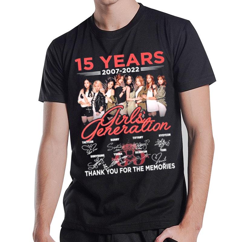 15 Years 2007 2022 Girls Generation Signatures Thank You For The Memories T-Shirt