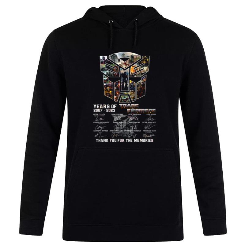 16 Years Of 2007 - 2023 Transformers Signature Thank You For The Memories Hoodie