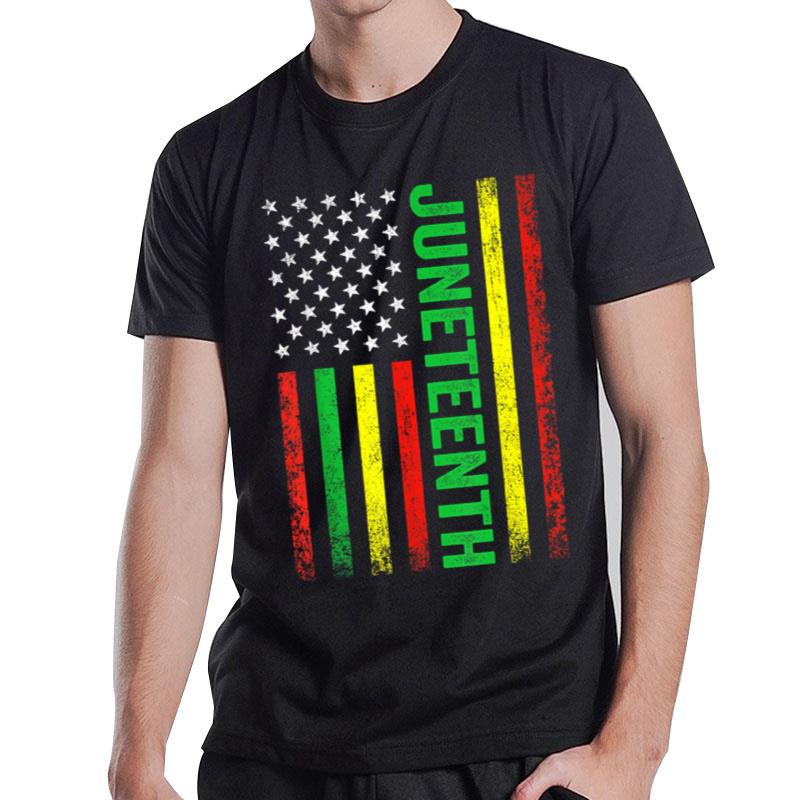 1865 Juneteenth Black History American Flag African T-Shirt