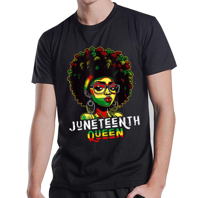 1865 Juneteenth Black Melanin Queen Natural Afro Hair T-Shirt