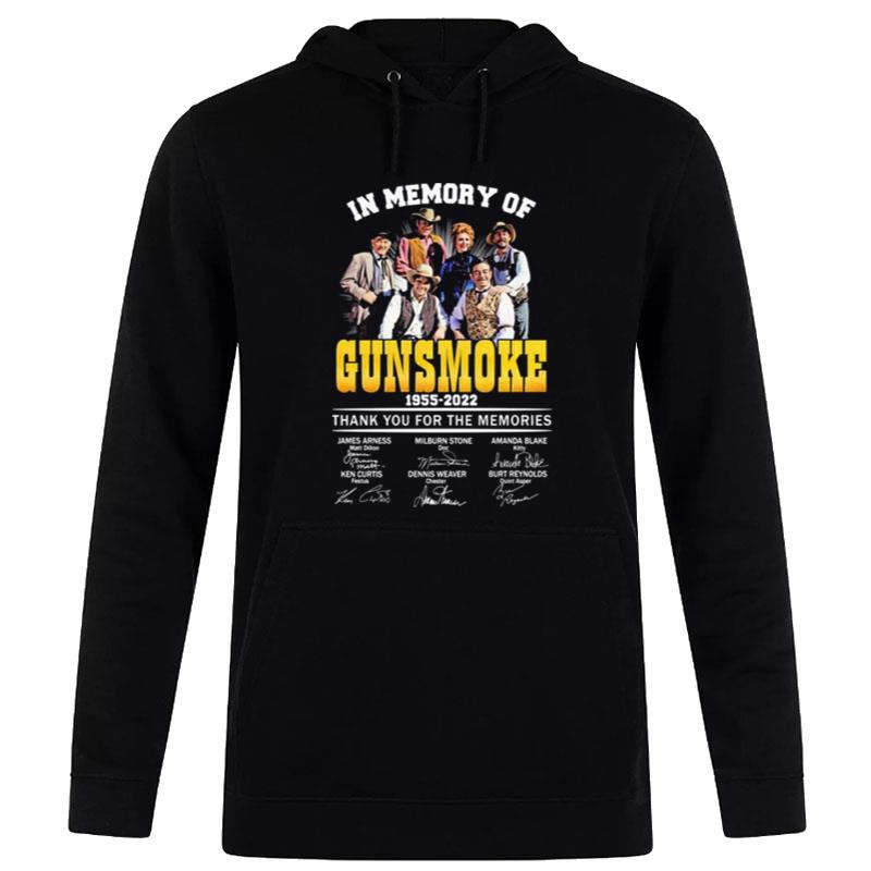 1955 2022 In Memory Of Gunsmoke Thank You For The Memories Signatures Hoodie