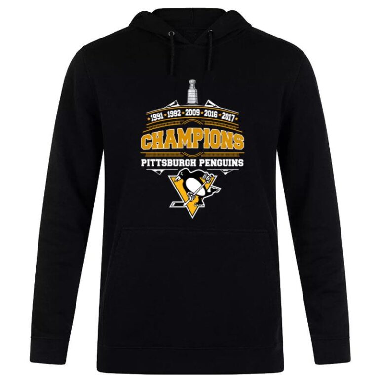 1991 1992 2009 2016 2017 Champions Pittsburgh Penguins Hoodie