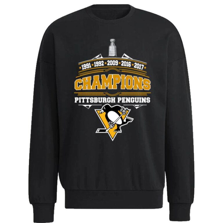 1991 1992 2009 2016 2017 Champions Pittsburgh Penguins Sweatshirt