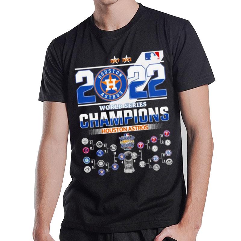 2017 2022 Astros World Series Champions Roster T-Shirt