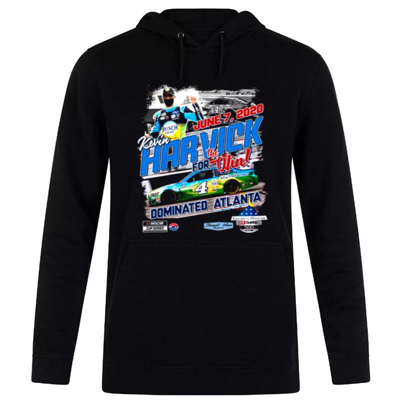 2020 Atlanta Race Win Gray Retro Nascar Car Racing Kevin Harvick Hoodie