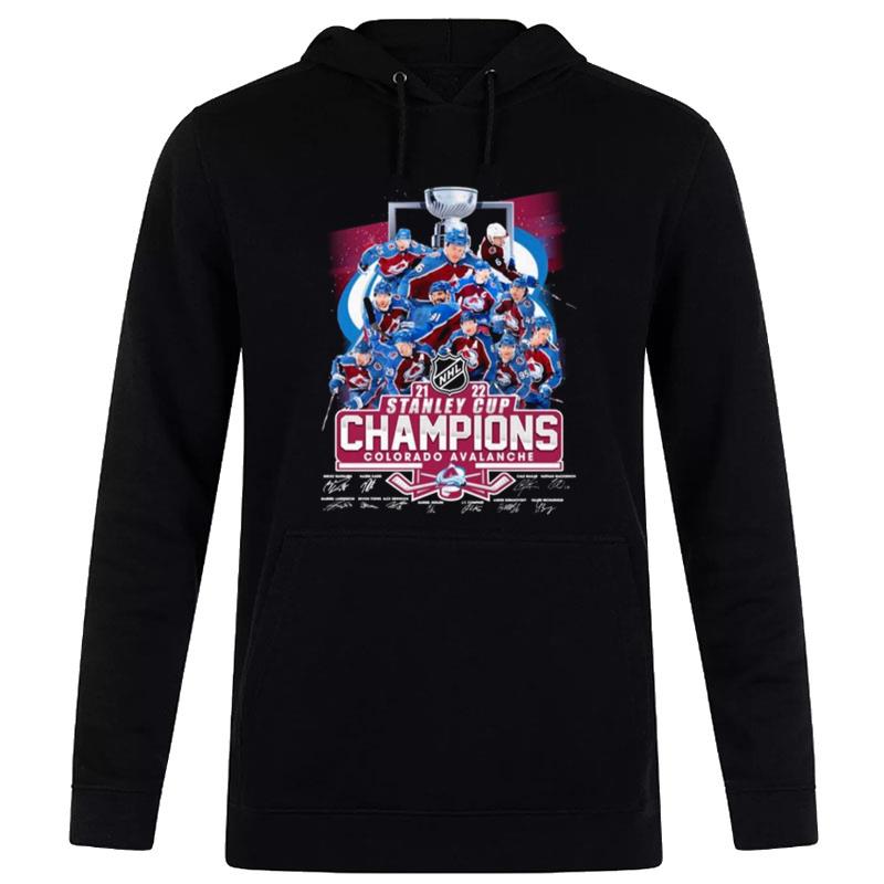 2021 2022 Stanley Cup Champions Colorado Avalanche Signatures Hockey Hoodie