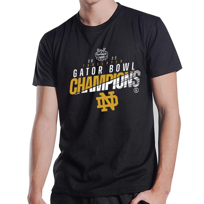 2022 NCAA Notre Dame Fighting Irish TaxSlayer Gator Bowl Champions T-Shirt