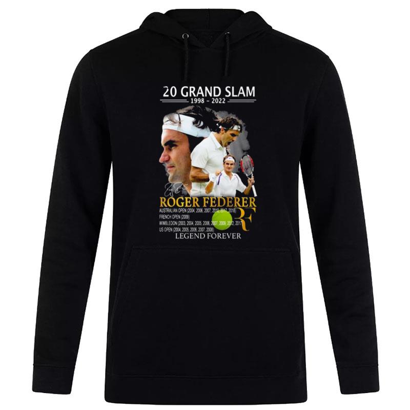 20 Grand Slam 1998 2022 Roger Federer Legend Forever Signature Hoodie